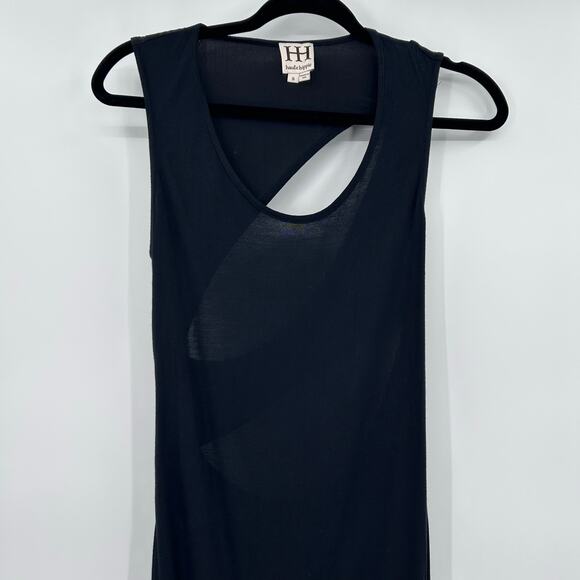 Haute Hippie Back Cut-out Maxi Dress Black Front Slit Rocker Women’s Size Small - Picture 5 of 11